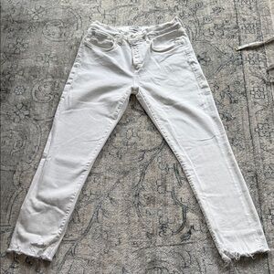 Agolde Women's Cropped White Jeans